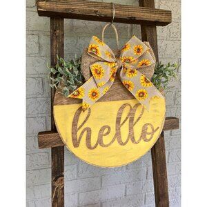 Handmade door hanger, Wood decor, Porch decor, Welcome sign